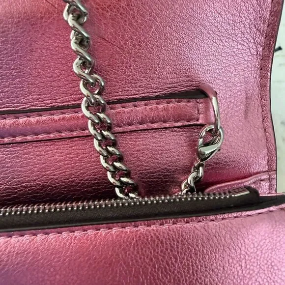 Fendi Vitello Catalon Metallic Pink Leather Bag with Silver Accent - Picture 11 of 17